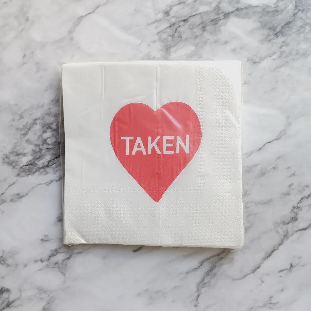 Heart Design Napkins - Taken & Single